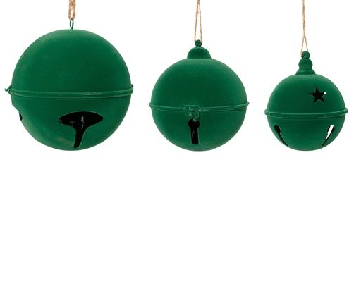 [4-513045] ***BELL IRON GREEN dia24.50-H26.00cm  / dia21.00-H23.00cm  / dia16.00-H20.00cm