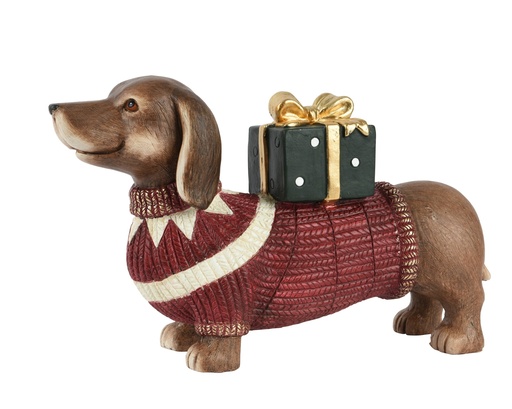 [4-536133] ***DOG POLYMAGNESIUM RED/COLOUR(S) L47.00-W13.50-H28.00cm