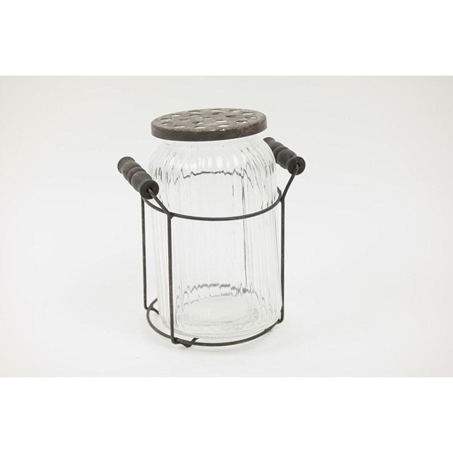 [HBX-204875028] JARRON CRISTAL Y METAL TIPO TARRO-TRANSPARENTE-