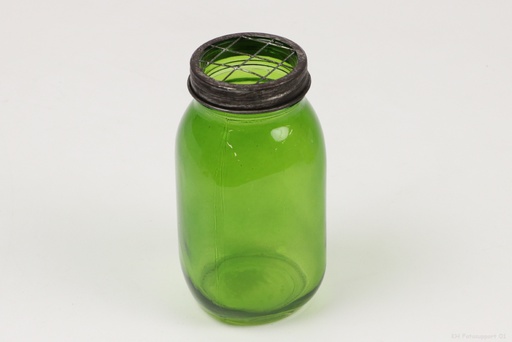 [HBX-204879033] JARRON CRISTAL/METAL TIPO TARRO-COLOR VERD-D9X18CM