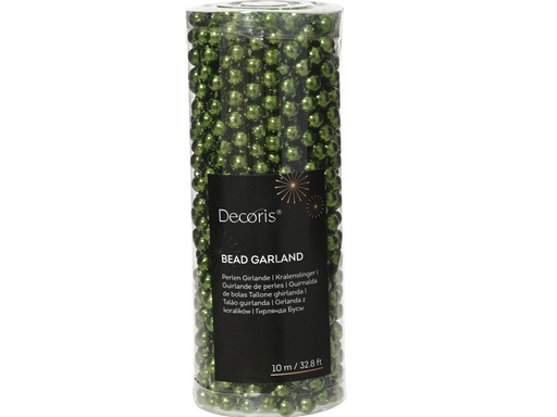 [4-000682] GUIRNALDA DE PERLAS DE POLIESTIRENO COLOR VERDE PINO dia0.80-L1000.00cm