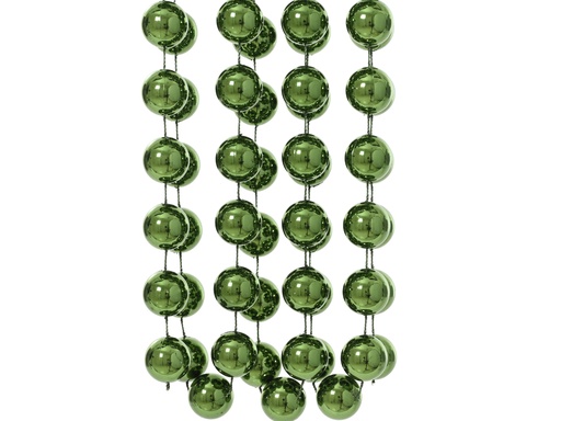 [4-001818] GUIRNALDA DE PERLAS XXL DE POLIESTIRENO VERDE PINO dia2.00-L270.00cm