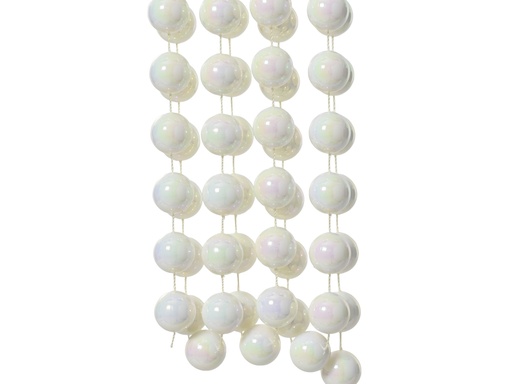 [4-001867] GUIRNALDA DE PERLAS XXL DE POLIESTIRENO BLANCO/IRIS dia2.00-L270.00cm