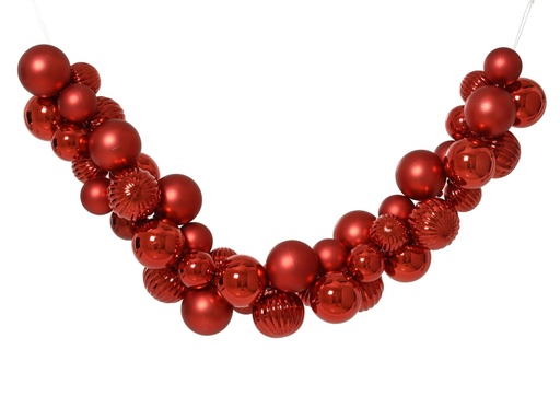 [4-023734] ***GARLAND POLYSTYRENE CHRISTMAS RED dia8.00-L100.00cm