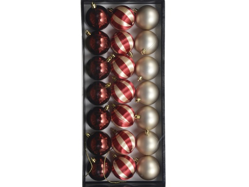 [4-026236] ***BALL PP BAUBLE POLYSTYRENE ASSORTED L19.00-W23.00-H6.00cm