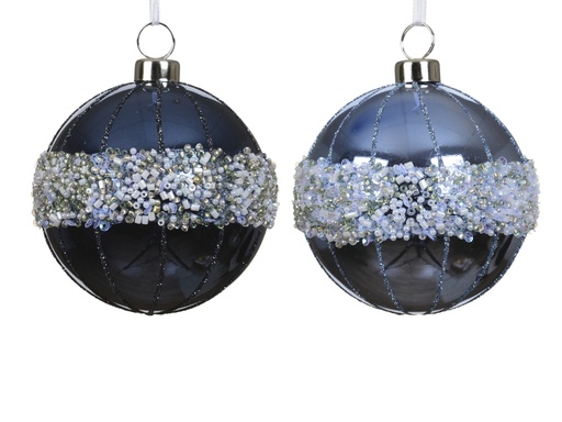 [4-026282] ***BAUBLES POLYSTYRENE GLITTER ASSORTED dia8.00cm