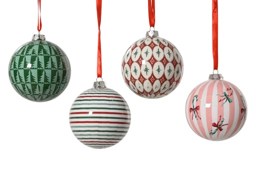 [4-027190] BOULE EN MOUSSE - GUIMAUVE - RAYURES HORIZONTALES - MOTIF OVALE - MULTICOLORE - Dia. 8,00 cm 