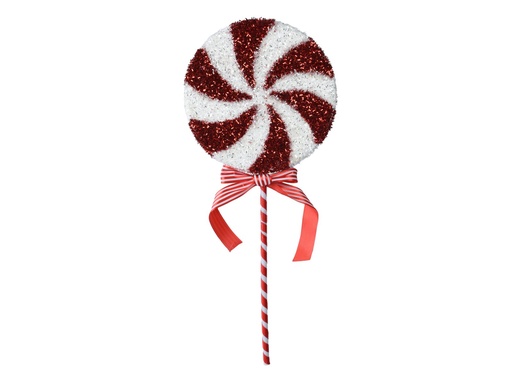 [4-029535] ***LOLLY FOAM TINSEL RED/WHITE L3.00-W20.00-H48.00cm