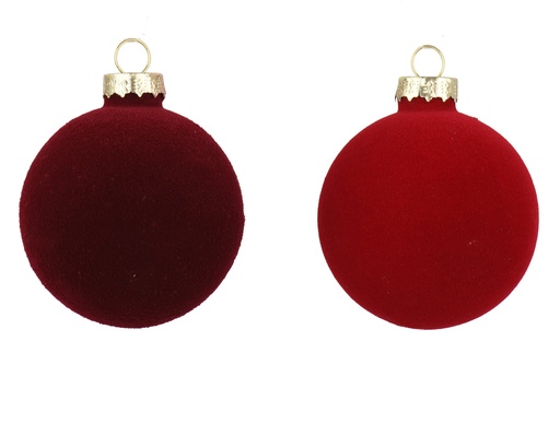 [4-062297] BOLA CRISTAL FLOCADO - ROJO/OXBLOOD - PRECIO UNIDAD  - dia15.00cm