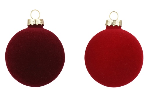 [4-062303] BOLA CRISTAL FLOCADO - ROJO/OXBLOOD - PRECIO UNIDAD -  dia20.00cm