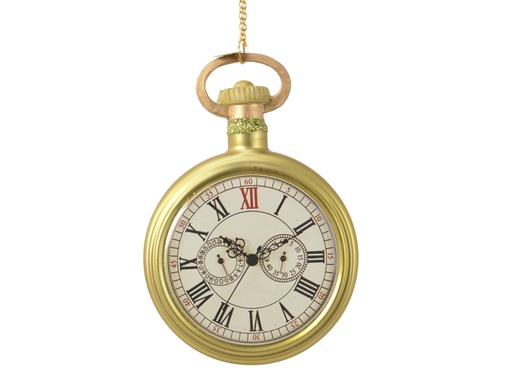 [4-121210] HORLOGE DE POCHE EN VERRE - A SUSPENDRE - L 2,80 x l 8,00 x H 11,60 cm