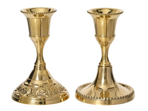 [4-201782] CANDELABRO DORADO LATON - 2 SURTIDOS - PRECIO UNIDAD - L6.00-W3.50-H9.00cm