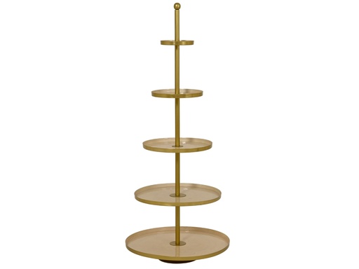 [4-202071] PLAT ROND OU ETAGERE EN METAL - COULEUR IVOIRE - dia. 58,00 cm - H 140,00 cm