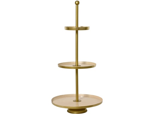 [4-202072] PLAT ROND OU ETAGERE EN METAL - COULEUR IVOIRE - 4 ETAGES -  dia. 38,00 cm - H 81,00 cm