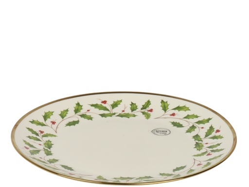 [4-202099] PLATO DE PORCELANA GREEN/CREMA dia27.00-H2.70cm