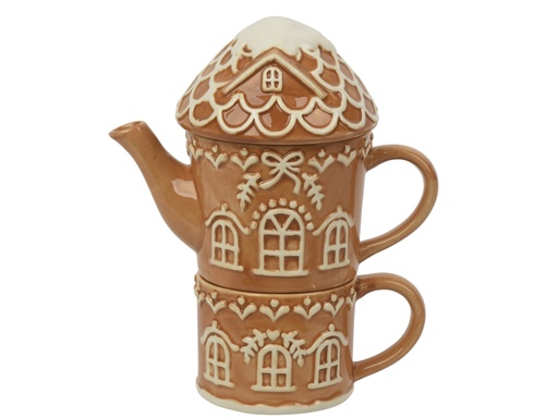 [4-202119] ***TEA FOR ONE DOLOMITE BISCUIT/COLOUR(S) L19.00-W12.00-H23.00cm