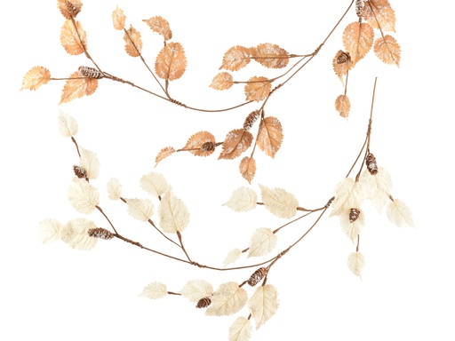 [4-202171] GUIRLANDE DE FEUILLES A PAILLETTES  - 2 COULEURS - PRIX UNITAIRE- L 4.00 x l 8.00 x H 120.00 cm