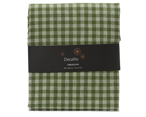 [4-221361] ***TABLECLOTH COTTON ROSEMARY GREEN L240.00-W140.00-H0.10cm