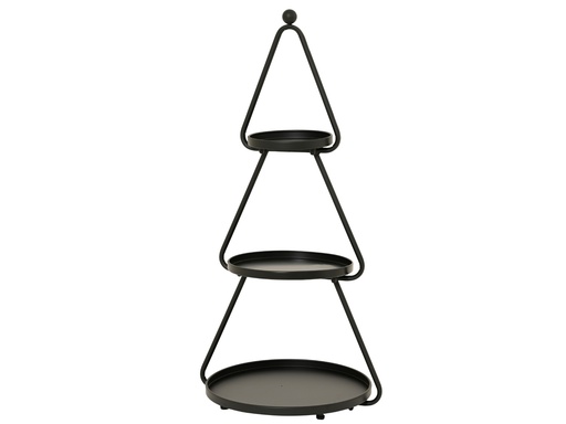 [4-221368] ETAGERE METAL NEGRO - FORMA DE ARBOL - 3 PISOS - L46.00-W40.00-H96.00cm