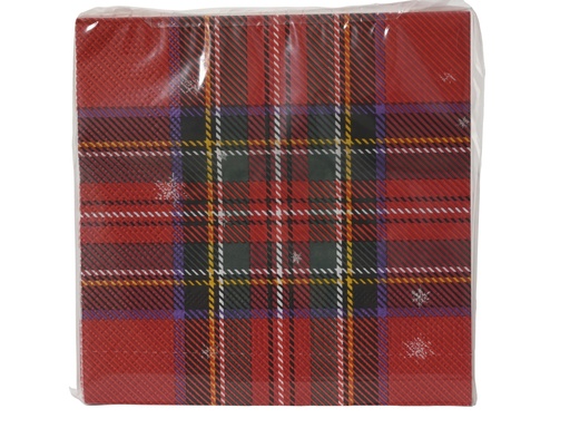 [4-368221] SERVILLETA DE PAPEL - CUADROS - PAQUETE 20 UNIDADES - L33.00-W0.02-H33.00cm