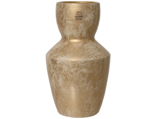 [4-371752] ***VASE TERRACOTTA WHITE GOLD dia19.00-H30.00cm