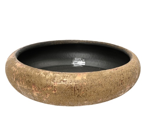 [4-371762] JARRON PLANO O BANDEJA TERRACOTTA - DORADO ENVEJECIDO -  dia24.00-H6.00cm
