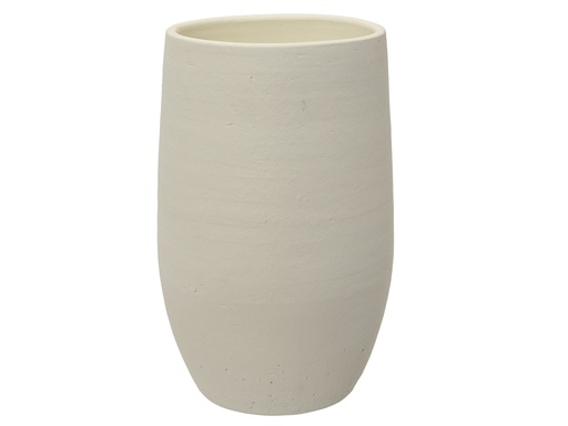 [4-371764] ***VASE TERRACOTTA WHITE dia19.00-H30.00cm