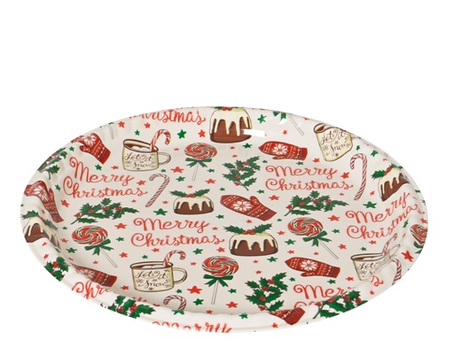 [4-371821] SOUS-ASSIETTE OU PLATEAU EN PLASTIQUE - MULTICOLORE -  dia. 35.50 cm - H 3.00 cm