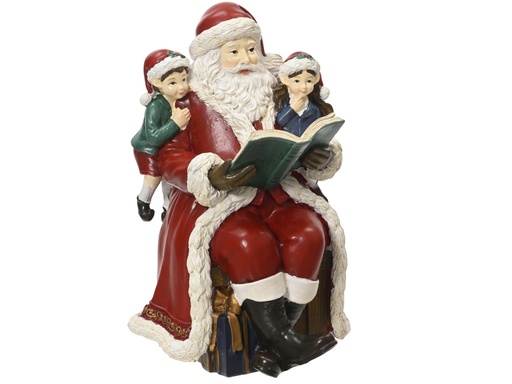 [4-371837] ***SANTA POLYRESIN RED/COLOUR(S) L11.80-W13.30-H18.00cm