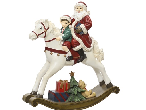 [4-371839] ***ROCKING HORSE POLYRESIN RED/COLOUR(S) L32.40-W10.00-H34.60cm