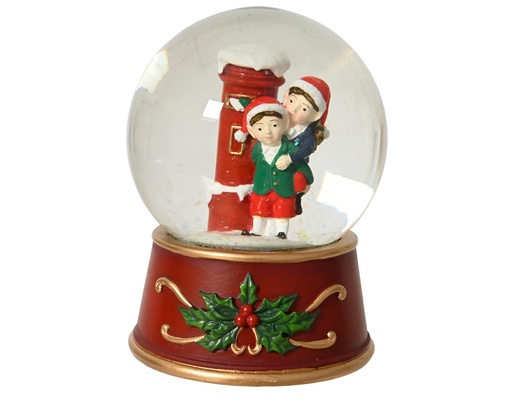 [4-371849] ***SNOWGLOBE GLASS RED/COLOUR(S) L10.00-W10.00-H13.50cm