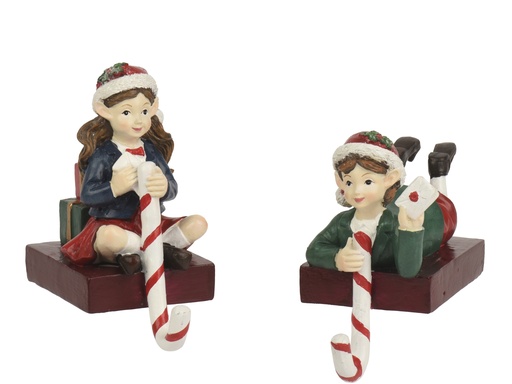 [4-371853] ***STOCKINGHOOK POLYRESIN RED/COLOUR(S) L7.50-W13.00-H14.50cm