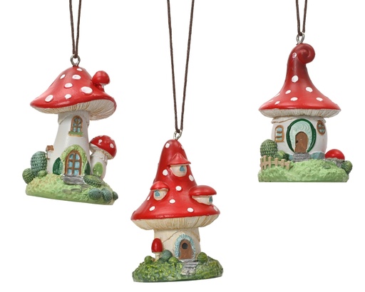 [4-371862] ***MUSHROOM POLYRESIN RED/COLOUR(S) L4.20-W4.00-H6.50cm