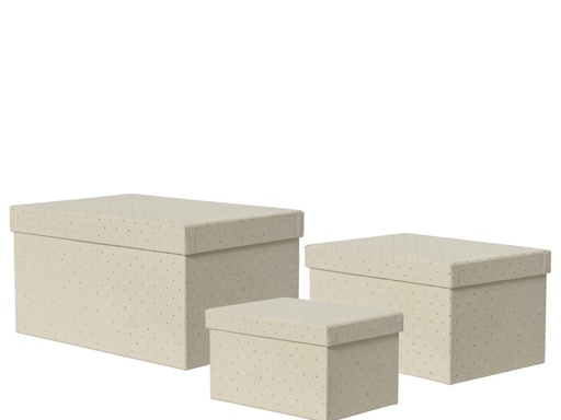 [4-374267] ***GIFTBOX CARDBOARD CREAM L34.50-W24.00-H18.50cm  / L28.00-W20.00-H15.50cm  / L22.00-W16.00-H12.50cm
