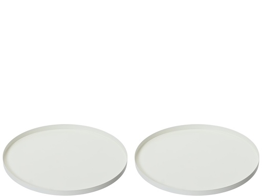 [4-386509] ***DECO PLATE IRON WHITE dia35.00-H1.50cm  / dia30.00-H1.50cm