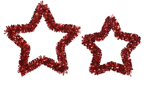 [4-401015] ESTRELLA TIPO TINSEL - SET DE DOS - L SIZE 38CM- S SIZE 30CM- dia38.00-H4.00cm  / dia30.00-H4.00cm