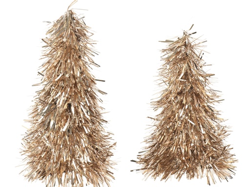 [4-401341] ARBOLITOS TINSEL - SET DE DOS - MULTI L11.00-W11.00-H30.00cm  / L11.00-W11.00-H25.00cm