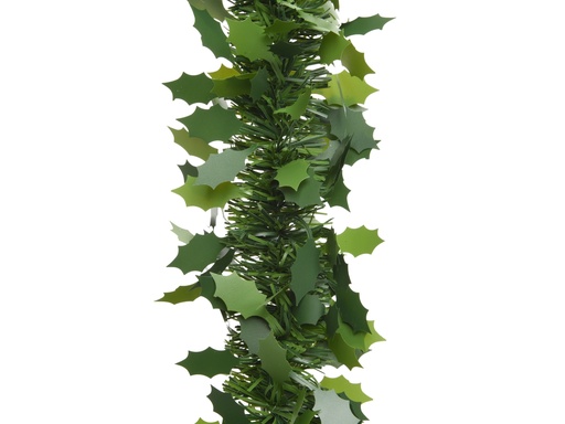 [4-432314] GUIRNALDA TINSEL - HOJA DE ACEBO - GREEN dia10.00-H270.00cm