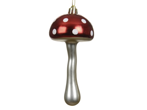 [4-453295] ***MUSHROOM POLYSTYRENE WHITE DOTS CHRISTMAS RED/COLOUR(S) L7.00-W7.00-H15.00cm