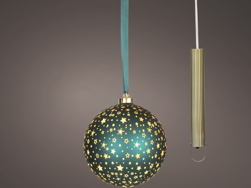 [4-480185] ***MICRO LED BALL BO INDOOR EMERALD/WARM WHITE dia19.00cm-25L