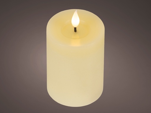 [4-480452] VELA LED CON NUEVO DISEÑO - MECHA MUY REALISTA 3D - LUZ CALIDA - COLOR CREMA - CON BATERIA Y TIMER - dia7.50-H13.50cm-1L