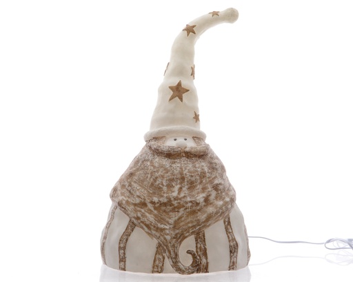 [4-480525] ***LED REALISTIC WICK DINNER CANDLE BO INDOOR GREEN/WARM WHITE dia2.20-H42.50cm-1L