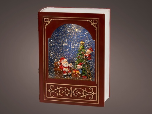 [4-480978] BOLA DE AGUA EN FORMA DE LIBRO - CON LUZ Y MOVIMIENTO -BATERIA - L7.00-W17.00-H23.50cm-1L