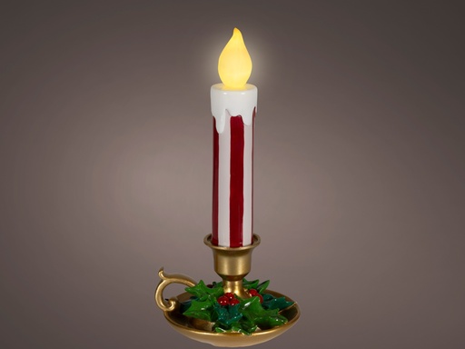 [4-481010] BOUGIE LED VINTAGE - AVEC BATTERIE ET MINUTERIE - LUMIERE CHALEUREUSE -  L18.20- l 17.00-H37.50cm