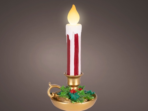 [4-481011] VELA LED TIPO VINTAGE - CON BATERIA Y TIMER - LUZ CALIDA - L11.60-W11.00-H24.00cm