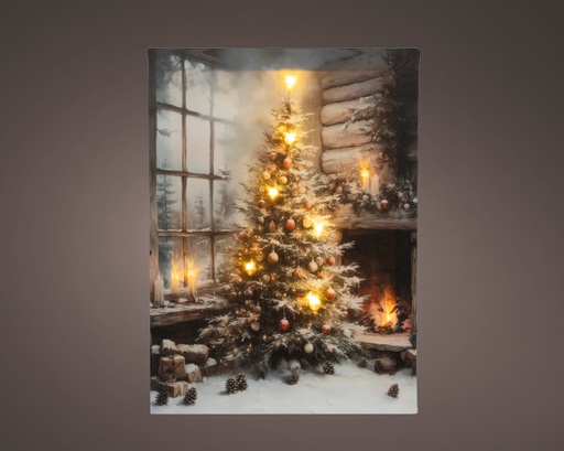 [4-481337] CUADRO CON LUCES Y ESCENA NAVIDEÑA - WARM WHITE L1.50-W28.00-H38.00cm-9LEDS