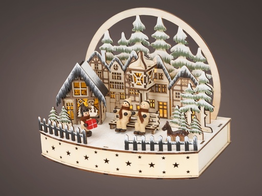 [4-486867] SCENE DE NOEL EN BOIS - AVEC LUMIERE - L15.00- l 22.00-H18.50cm-5L