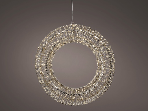 [4-490408] COURONNE DORE MICROLED - LUMIERE CHALEUREUSE - APTE EXTERIEUR - dia70.00-L15.00cm-960LEDS 