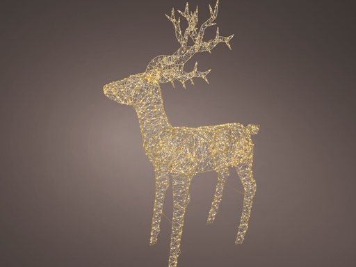 [4-490457] ***MICRO LED REINDEER OUTDOOR GOLD/WARM WHITE/CLASSIC WARM L37.00-W122.00-H162.00cm-1500L