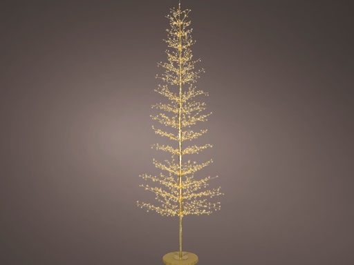 [4-490720] ARBOL MICROLED DORADO - MEZCLA LUZ CALIDA/LUZ CLASICA - APTO EXTERIOR - dia110.00-H270.00cm-2048LEDS